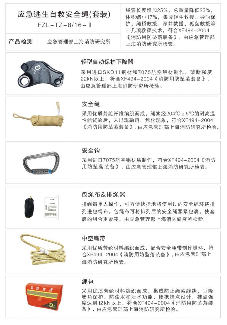 全災(zāi)種應(yīng)急救援繩索套裝 全災(zāi)種應(yīng)急救援繩索套裝
